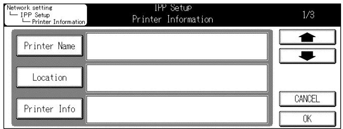 KONICA MINOLTA 7145 NETWORK SCANNER - Access to [Printer Information] screen (1/3) from [IPP Setup] screen. - 1