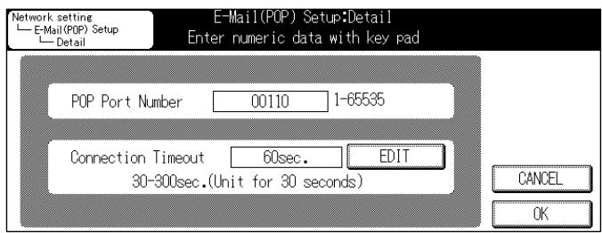KONICA MINOLTA 7145 NETWORK SCANNER - Touch the [DETAIL] key on [E-Mail (POP) Setup] screen. - 2