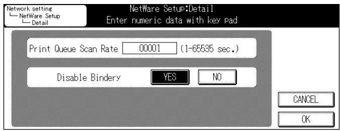 KONICA MINOLTA 7145 NETWORK SCANNER - Touch the [DETAIL] key on the [NetWare Setup] screen. - 2