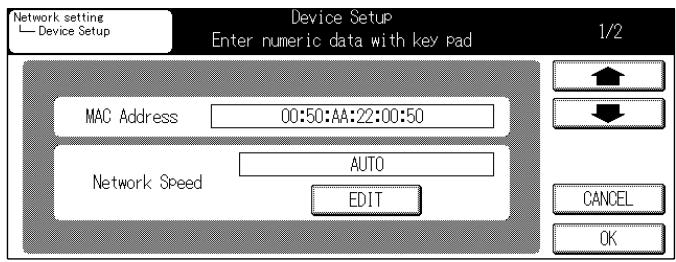 KONICA MINOLTA 7145 NETWORK SCANNER - Touch the [9.Devicest Setup] key on the [Network setting] screen. - 2