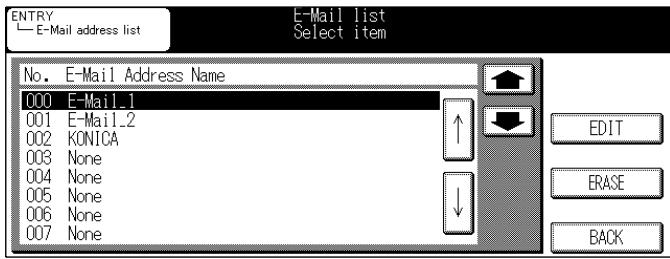 KONICA MINOLTA 7145 NETWORK SCANNER - E-Mail list screen - 1