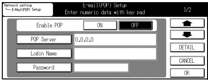 KONICA MINOLTA 7145 NETWORK SCANNER - Touch the [7.E-Mail (POP) Setup] key on the [Network setting] screen. - 2