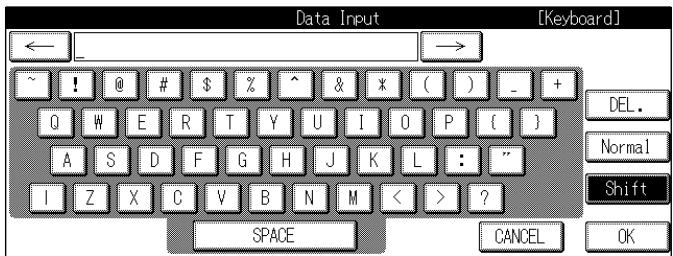KONICA MINOLTA 7145 NETWORK SCANNER - Uppercase letter input screen - 1