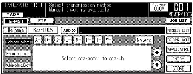 KONICA MINOLTA 7145 NETWORK SCANNER - Touch the [E-Mail] key on [Scanner mode basic] screen. - 1