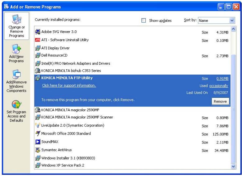 KONICA MINOLTA BIZHUB 200 - Uninstalling the Software - 2