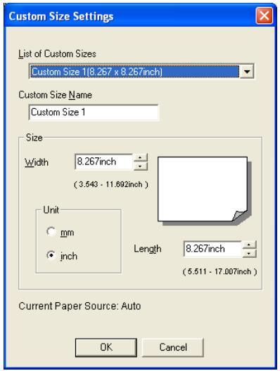 KONICA MINOLTA BIZHUB 250 PRINT - Saving a custom size - 1