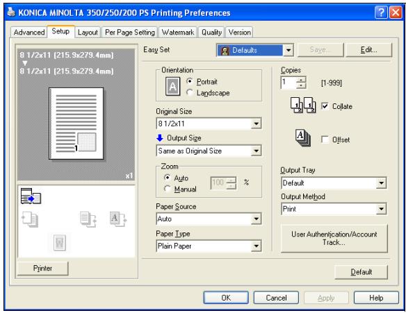 KONICA MINOLTA BIZHUB 250 PRINT - PostScript driver - 1