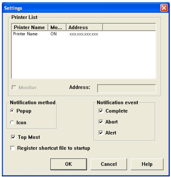 KONICA MINOLTA BIZHUB 250 PRINT - Settings screen - 1