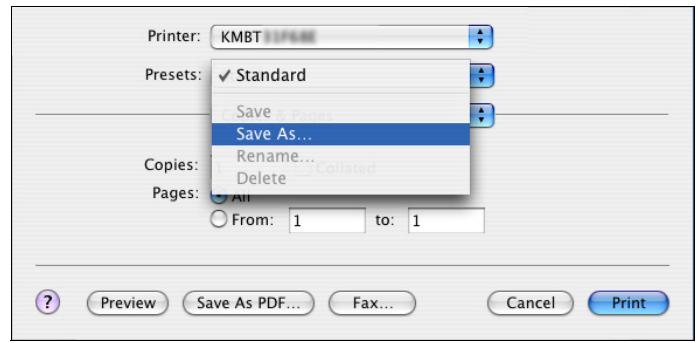 KONICA MINOLTA BIZHUB 250 PRINT - Saving the driver settings - 1
