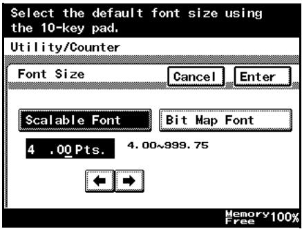 KONICA MINOLTA BIZHUB 250 PRINT - Font - Font Size - 1