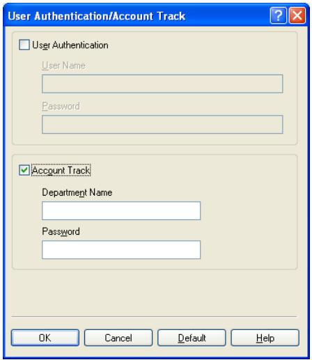 KONICA MINOLTA BIZHUB 250 PRINT - Specifying account track settings - 1