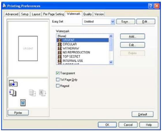 KONICA MINOLTA BIZHUB 250 PRINT - Specifying the Watermark tab settings - 1