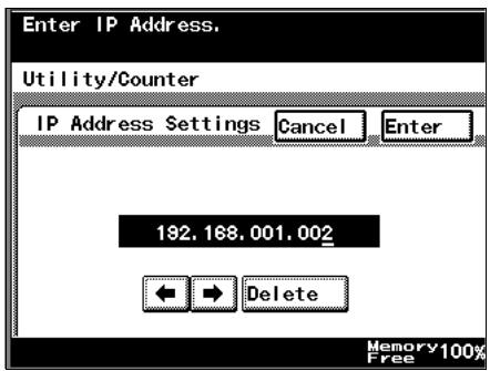 KONICA MINOLTA BIZHUB 250 PRINT - Setting the IP address - 2
