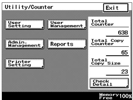 KONICA MINOLTA BIZHUB 250 PRINT - Printer settings on the control panel - 2