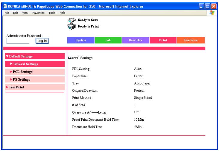 KONICA MINOLTA BIZHUB 250 PRINT - Print tab - Default Settings - 1