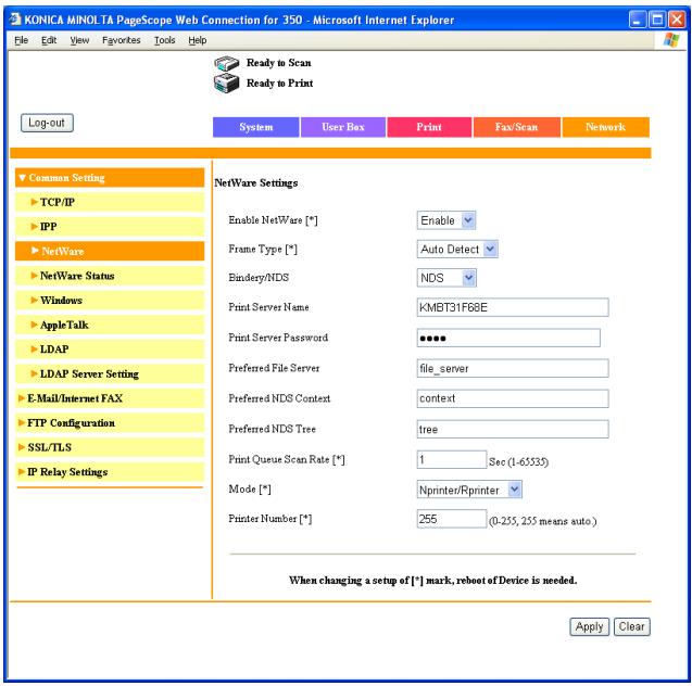 KONICA MINOLTA BIZHUB 250 PRINT - For NetWare 4.x Remote Printer mode (NDS) - 1