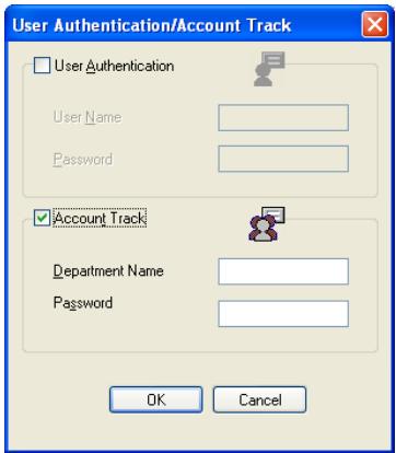 KONICA MINOLTA BIZHUB 250 PRINT - Specifying account track settings - 1