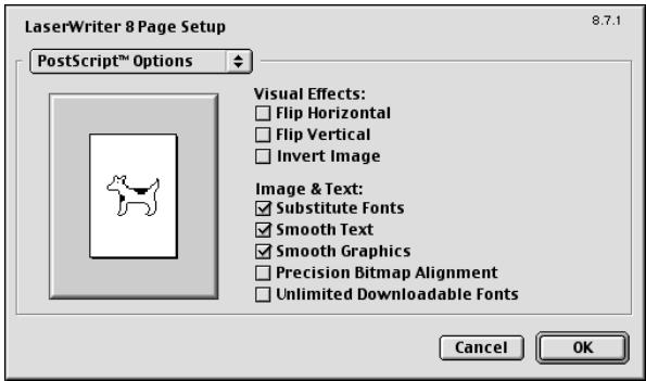 KONICA MINOLTA BIZHUB 250 PRINT - PostScript Options - 1