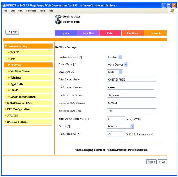 KONICA MINOLTA BIZHUB 250 PRINT - For NetWare 4.x/5.x/6 Print Server mode (NDS) - 1