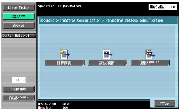 KONICA MINOLTA BIZHUB 361 - Réglages Communication – Paramètres Méthode Communication - 1