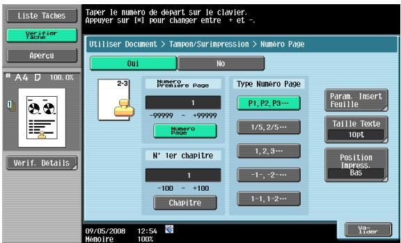 KONICA MINOLTA BIZHUB 361 - Tampon/Surimpression – Numéro Page - 1