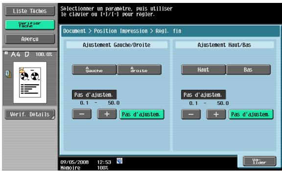 KONICA MINOLTA BIZHUB 361 - Position Impression – Réglage fin - 1