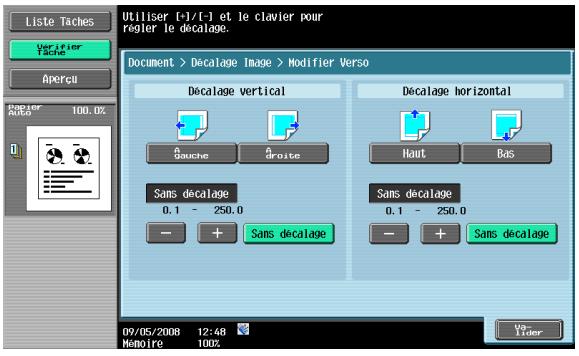 KONICA MINOLTA BIZHUB 361 - Décalage Image – Changer Décalage verso - 1