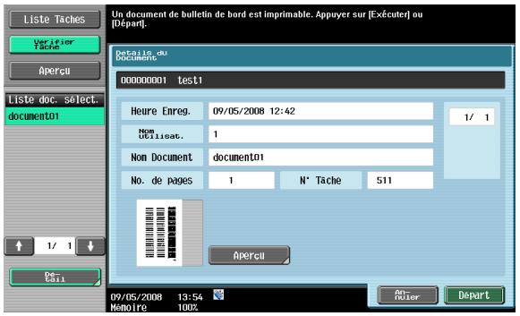 KONICA MINOLTA BIZHUB 361 - Imprimer un document dans la boîte Bulletin de bord - 1