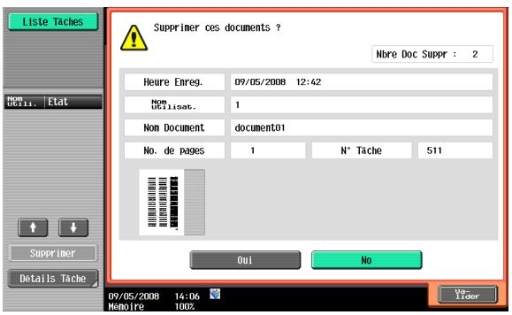 KONICA MINOLTA BIZHUB 361 - Supprimer un document - 1