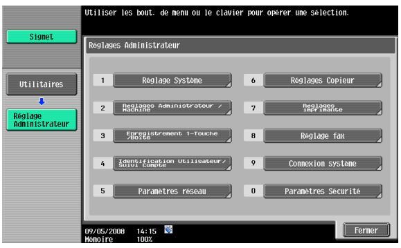 KONICA MINOLTA BIZHUB 361 - Réglages Administrateur - 1