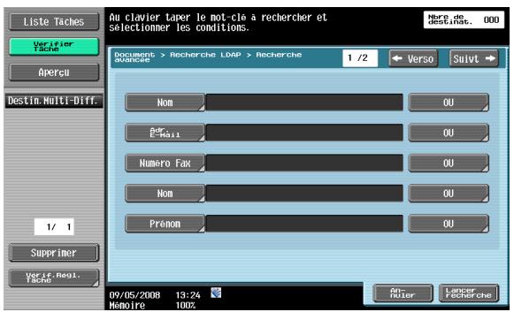 KONICA MINOLTA BIZHUB 361 - Recherche Adresse – Recherche Avancée - 1