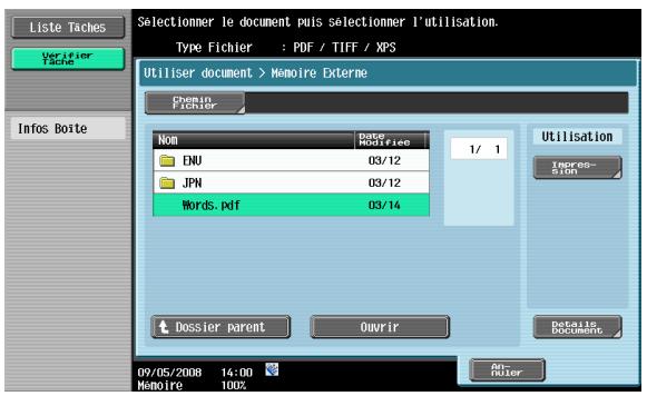 KONICA MINOLTA BIZHUB 361 - Sélection des fichiers - 1