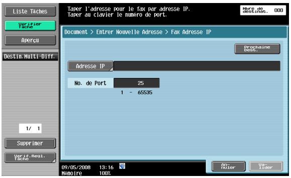 KONICA MINOLTA BIZHUB 361 - Saisie directe – Fax Adresse IP - 1