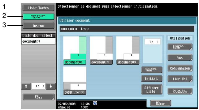 KONICA MINOLTA BIZHUB 361 - Affichage et utilisation du volet de gauche - 1
