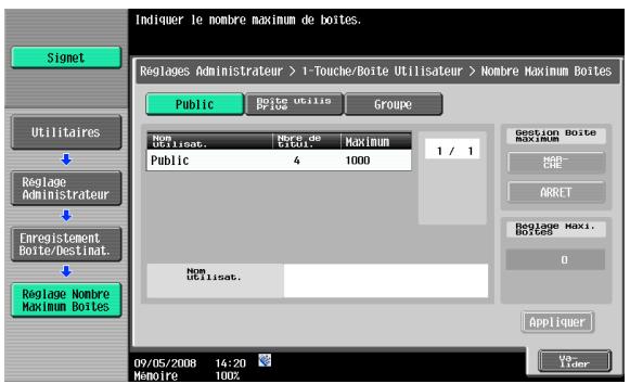 KONICA MINOLTA BIZHUB 361 - Gestion Boîte maximum – MARCHE/ARRÊT - 1