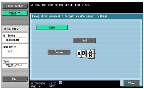 KONICA MINOLTA BIZHUB 361 - Spécifier direction – Position Reliure - 1