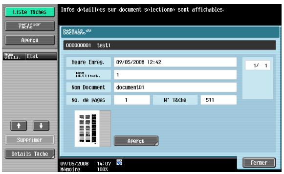 KONICA MINOLTA BIZHUB 361 - Affichage des informations détaillées - 1