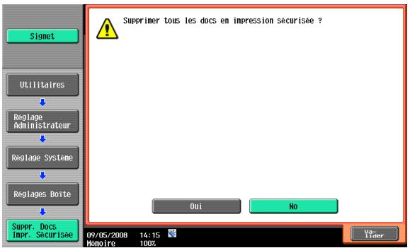 KONICA MINOLTA BIZHUB 361 - Supprimer docs en impression sécurisée - 1