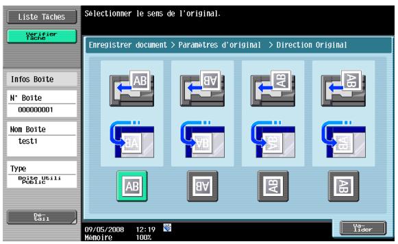 KONICA MINOLTA BIZHUB 361 - Spécifier direction – Orientation Original - 1