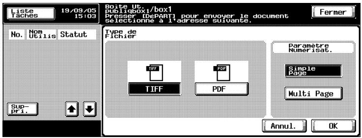 KONICA MINOLTA BIZHUB 500 - Sélectionnez le type de fichier et le paramètre de numérisation. - 1