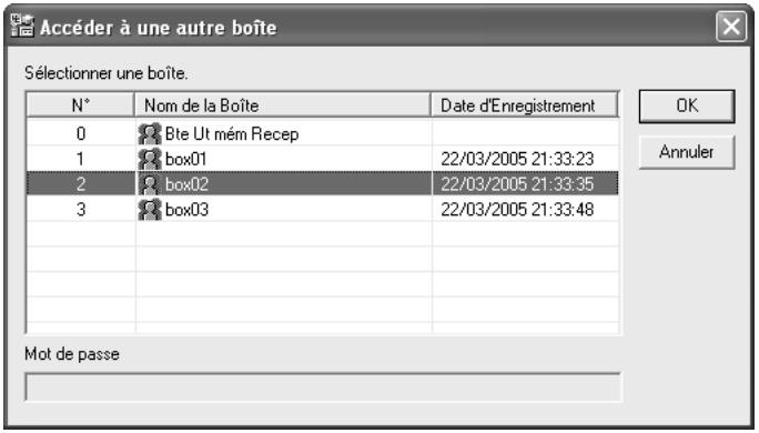 KONICA MINOLTA BIZHUB 500 - Cliquez sur le nom de la boîte voulue pour la sélectionner. - 1