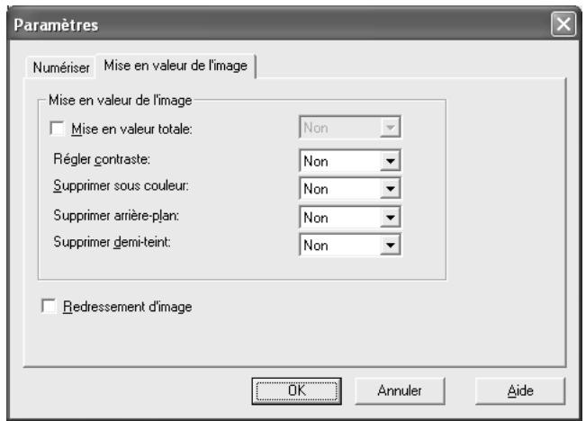 KONICA MINOLTA BIZHUB 500 - Spécifier les paramètres à partir de la boîte de dialogue Paramètres (Onglet Mise en valeur de l'image) - 1