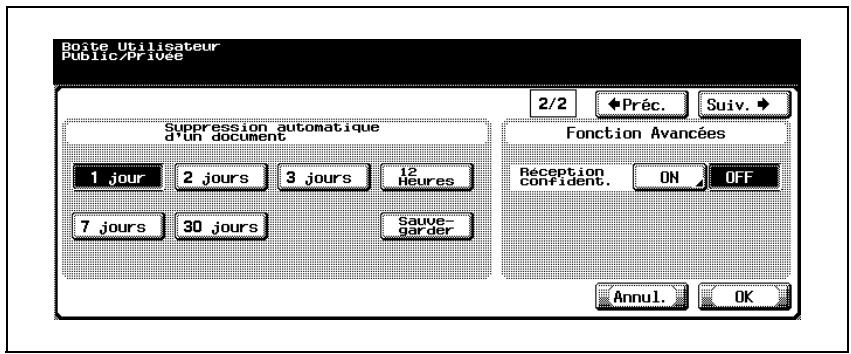 KONICA MINOLTA BIZHUB 500 - Spécifiez les paramètres de boîte désirés. - 2