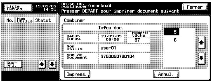 KONICA MINOLTA BIZHUB 500 - Appuyez sur [Combiner] en bas à droite. - 1