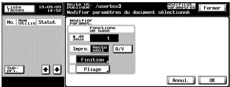 KONICA MINOLTA BIZHUB 500 - Appuyez sur [Finition]. - 1