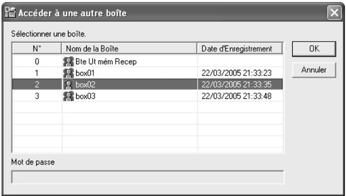 KONICA MINOLTA BIZHUB 500 - Cliquez sur le nom de la boîte voulue pour la sélectionner. - 1