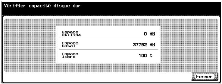 KONICA MINOLTA BIZHUB 500 - Pour vérifier l'espace du disque dur - 2
