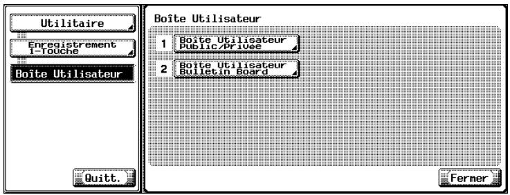 KONICA MINOLTA BIZHUB 500 - Appuyez sur [2 Boîte Utilisateur Bulletin Board]. - 1