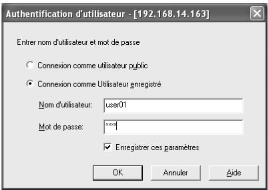 KONICA MINOLTA BIZHUB 500 - Tapez le nom d'utilisateur et le mot de passe et cliquez ensuite sur [OK]. - 1