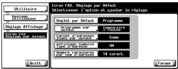 KONICA MINOLTA BIZHUB C352 - Sélectionnez l'option à régler. - 1